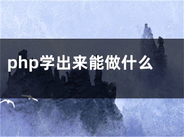 php学出来能做什么