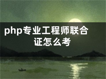 php专业工程师联合证怎么考