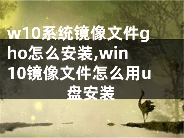 w10系统镜像文件gho怎么安装,win10镜像文件怎么用u盘安装