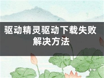 驱动精灵驱动下载失败解决方法