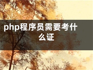 php程序员需要考什么证