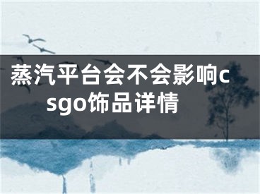 蒸汽平台会不会影响csgo饰品详情