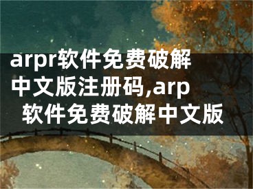 arpr软件免费破解中文版注册码,arp软件免费破解中文版