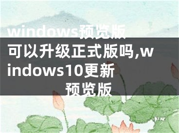 windows预览版可以升级正式版吗,windows10更新预览版