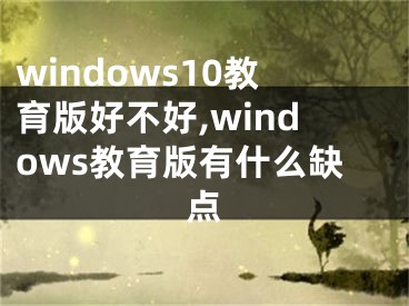 windows10教育版好不好,windows教育版有什么缺点
