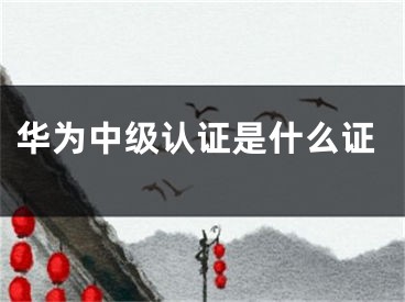 华为中级认证是什么证